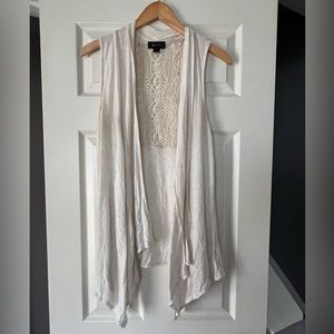 AB Studio Open Front Sleeveless Cardigan Size M